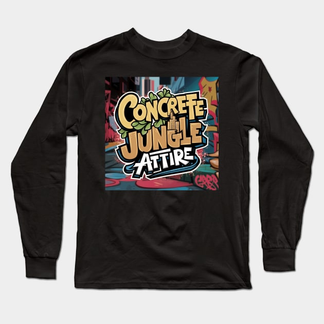 Concrete Jungle Attire Streetware Fashion Long Sleeve T-Shirt by keng-dela